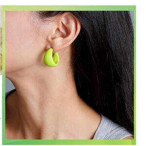 Lime Green Hoop Earrings